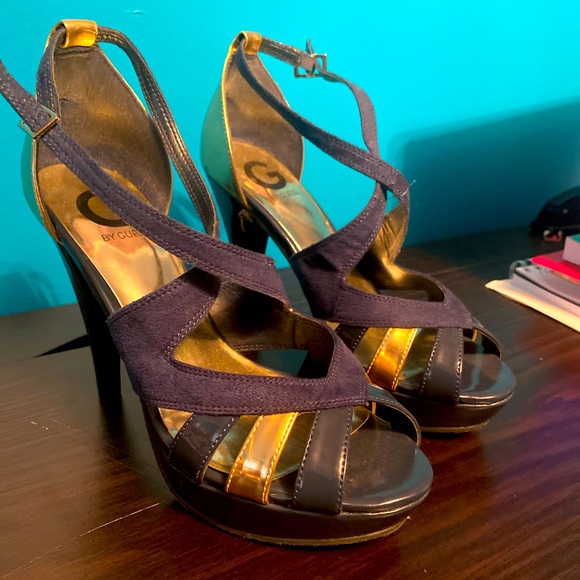 Guess Blue and Gold Pumps - Picture 4 of 5